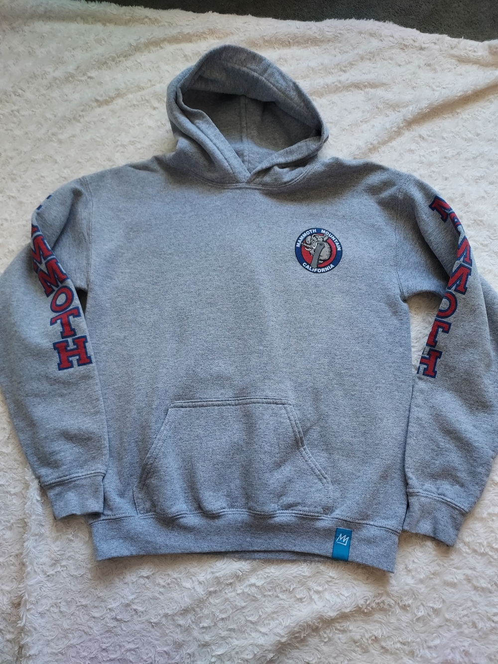 Gildan Gray Mammoth Mountain CA Woolly Hoodie Youth XL Ski Snowboard Winter